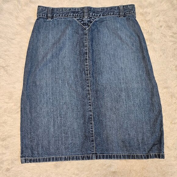 Vintage Tommy Hilfiger Y2K Women's Blue Buttons Up Denim Skirt Size 6 - Picture 3 of 7